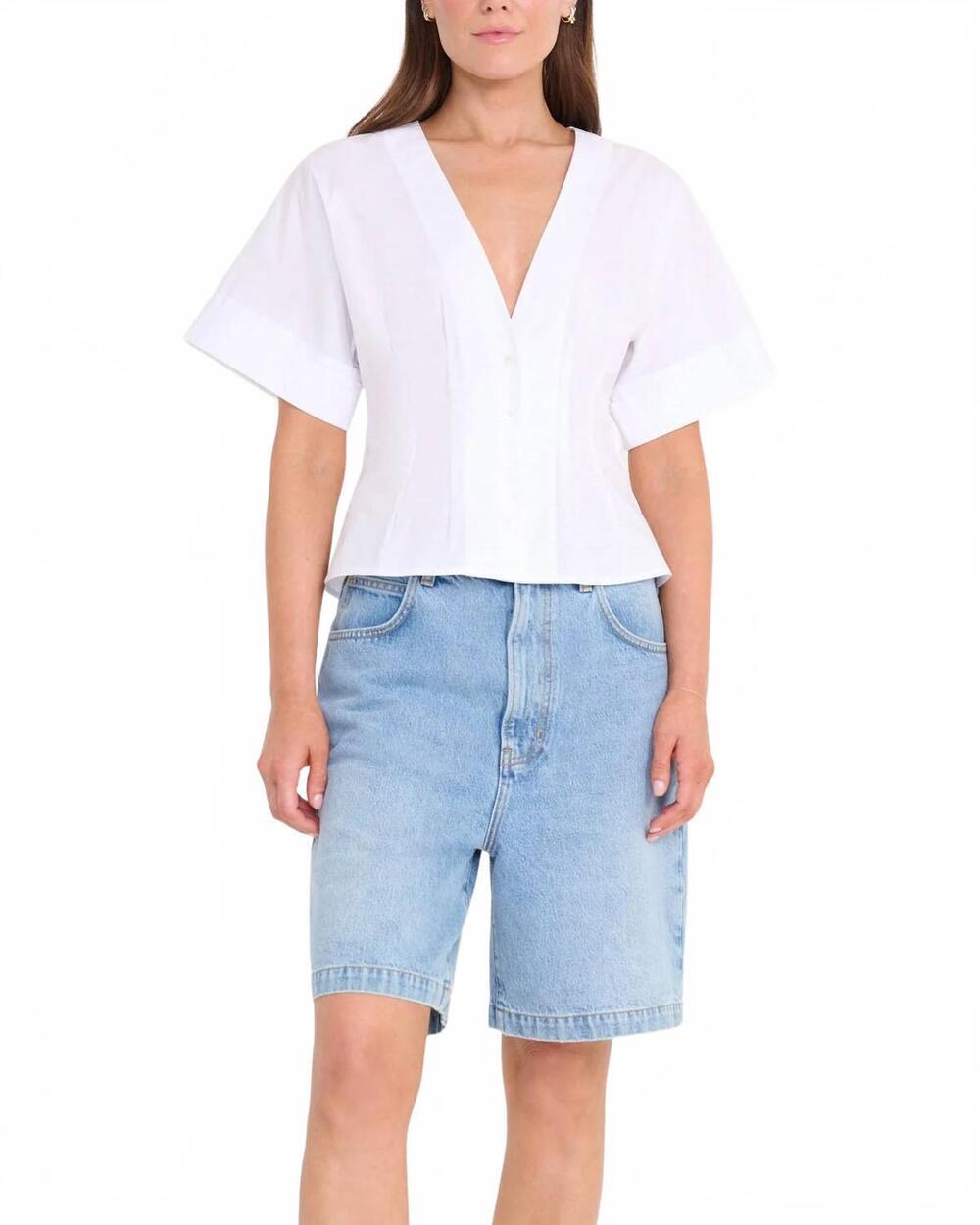 NEW STAUD elle top in white